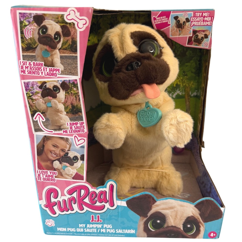 FurReal Friends JJ My Jumpin Pug Interactive Plush Electronic Toy Dog Hasbro NIB